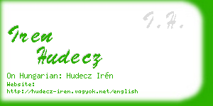 iren hudecz business card